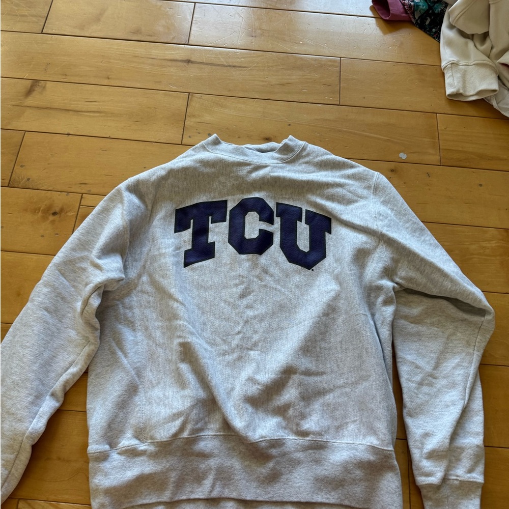 Champion Gray TCU Women's Crew Neck Sweater